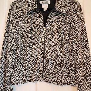 Ribkoff Metallic Black and White Jackey with Stand-Up Collar